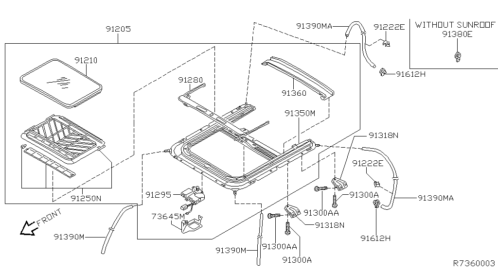 Piezas del techo solar