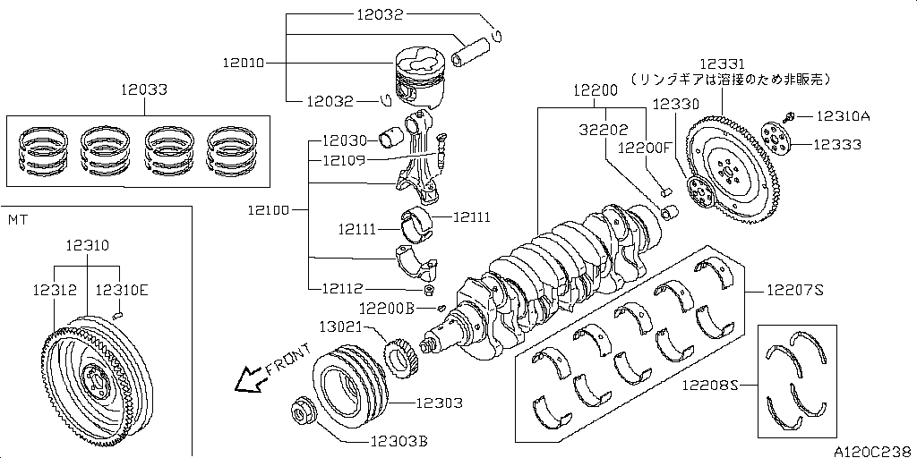 Pistón, cigüeñal, volante