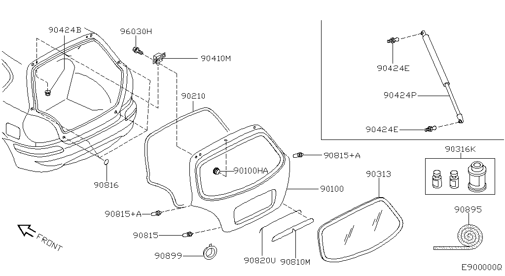 Panel de puerta trasera y accesorios