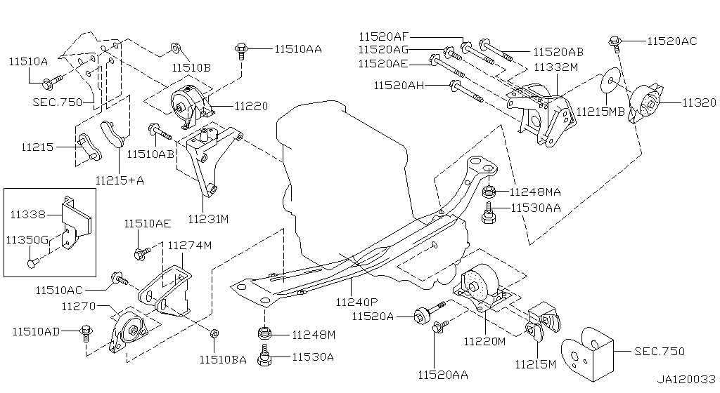 Montaje del motor y la transmisión
