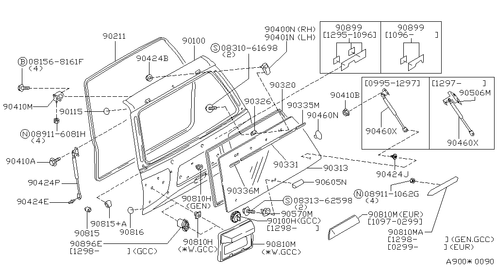 Panel de puerta trasera y accesorios