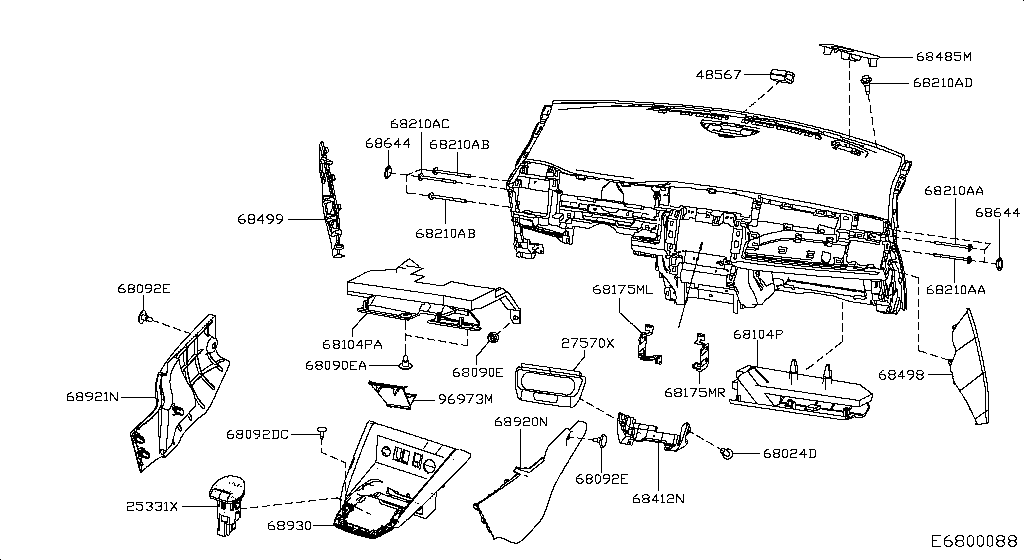 Instrument Panel, Pad & Cluster Lid