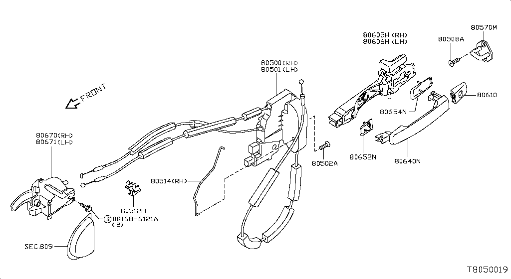 Front Door Lock Handle