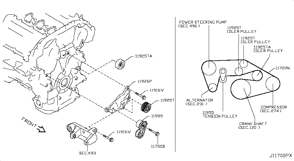 Fan Compressor Power Steering Belt