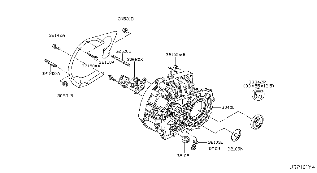 Transmission Case & Clutch Release