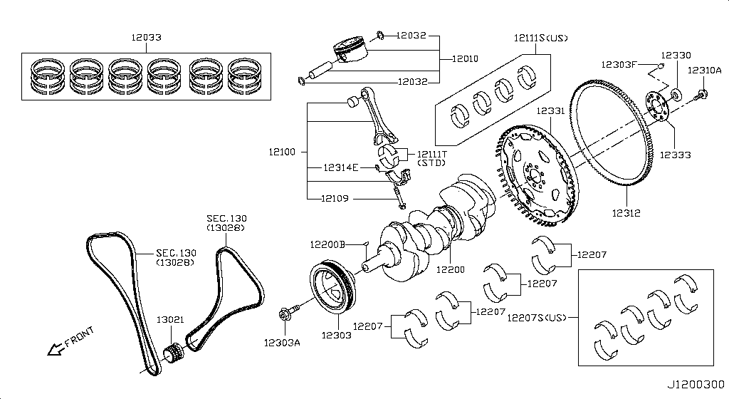 Piston, Crankshaft & Flywheel