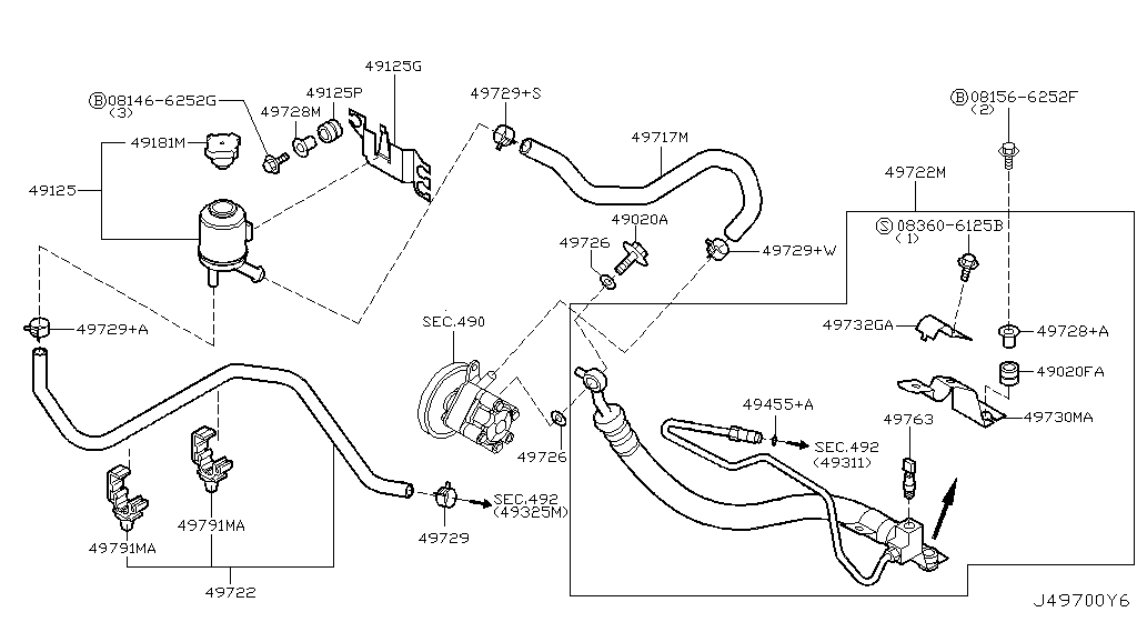 Tubería de dirección asistida