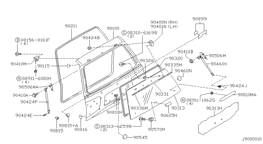 Panel de puerta trasera y accesorios