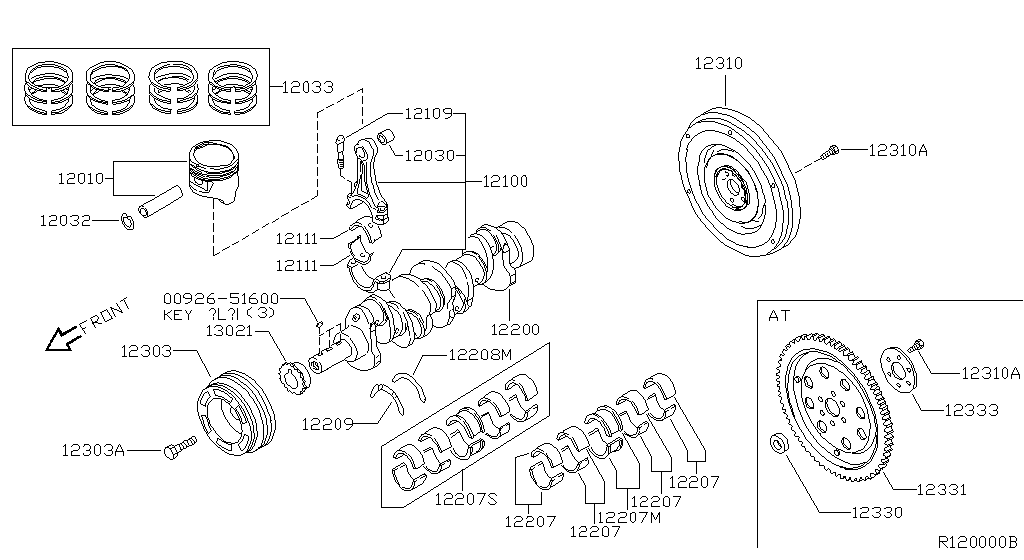 Piston, Crankshaft & Flywheel