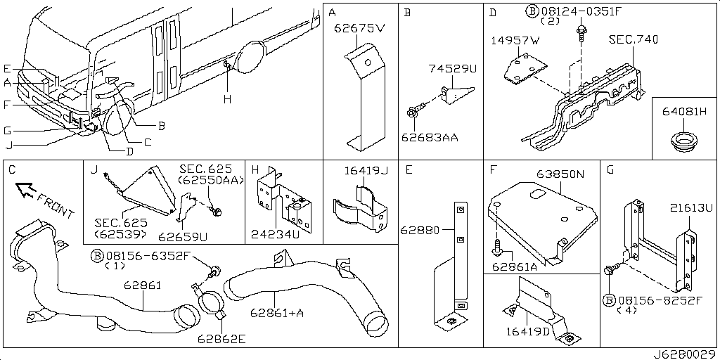 Accesorios del cuerpo del panel frontal