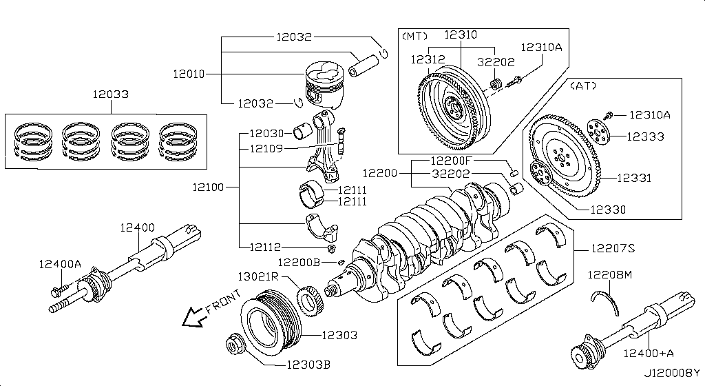 Piston, Crankshaft & Flywheel