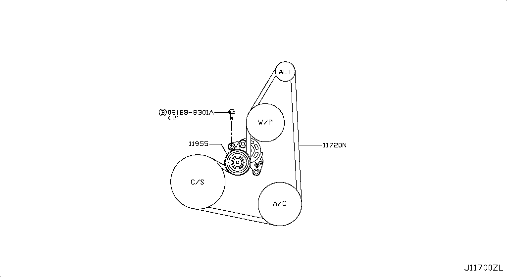 Fan Compressor Power Steering Belt