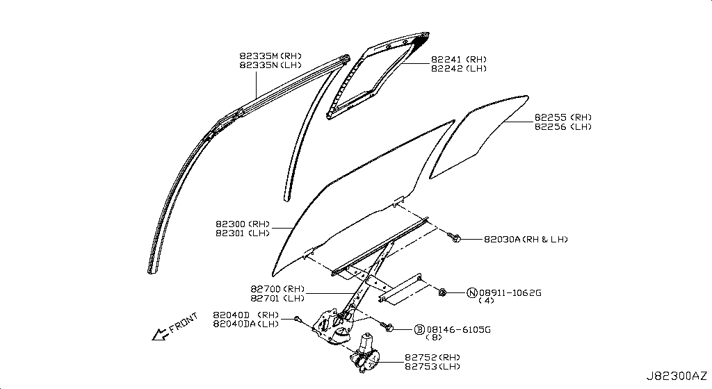 Rear Door Window & Regulator