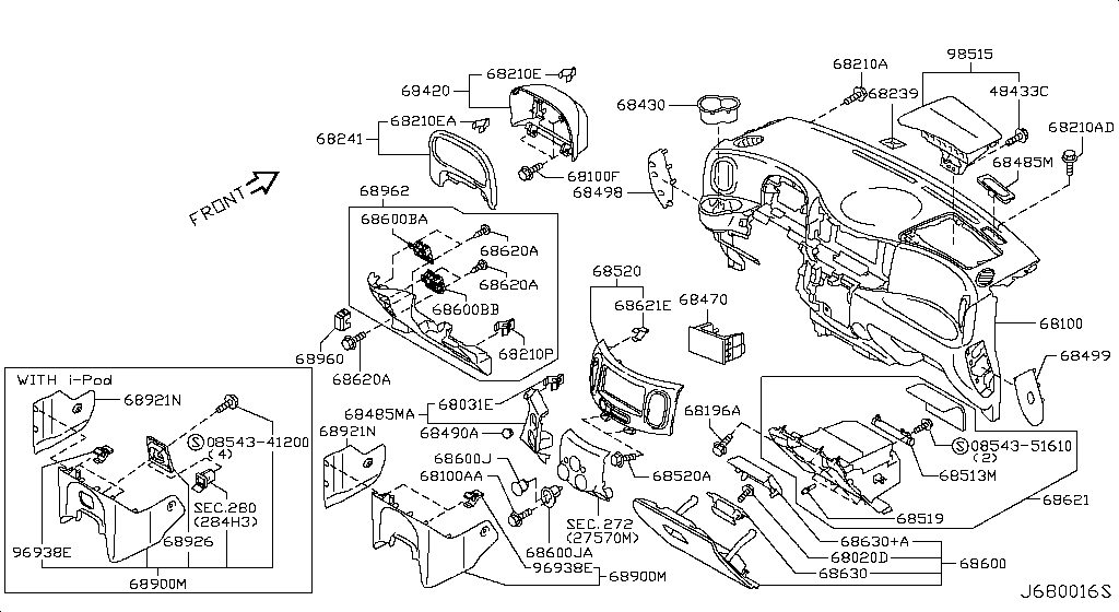 Instrument Panel, Pad & Cluster Lid