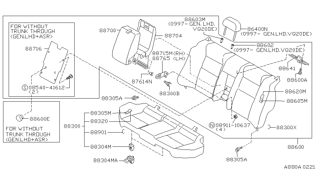 Asiento trasero