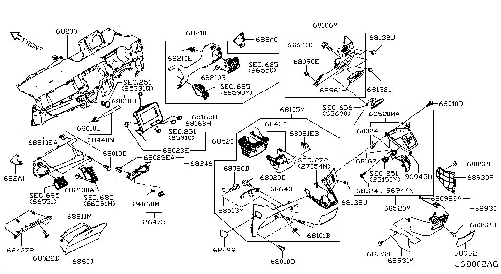 Instrument Panel, Pad & Cluster Lid
