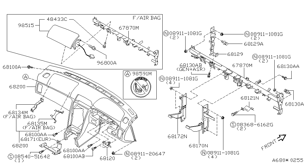 Instrument Panel, Pad & Cluster Lid
