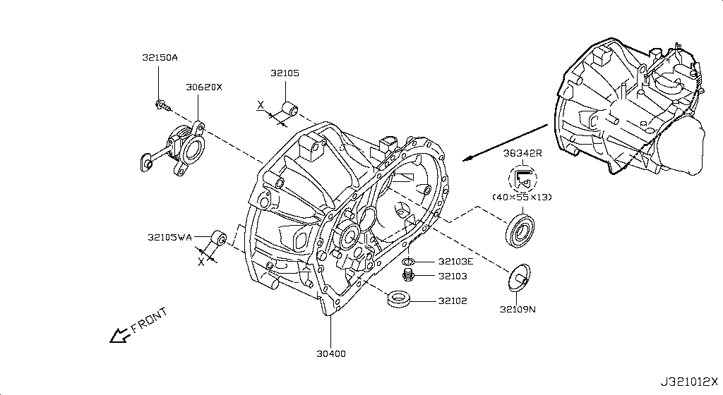 Transmission Case & Clutch Release