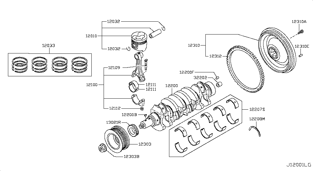 Piston, Crankshaft & Flywheel