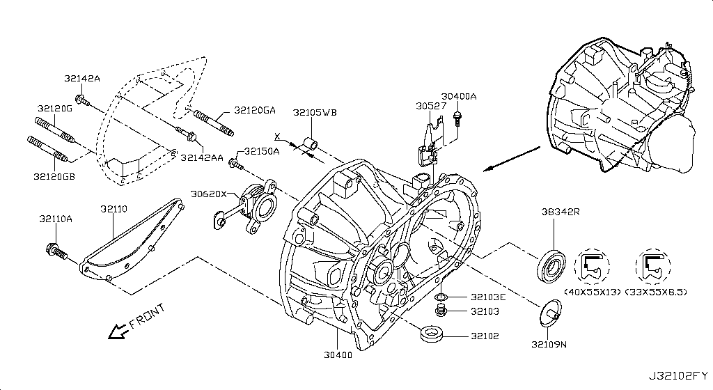 Transmission Case & Clutch Release