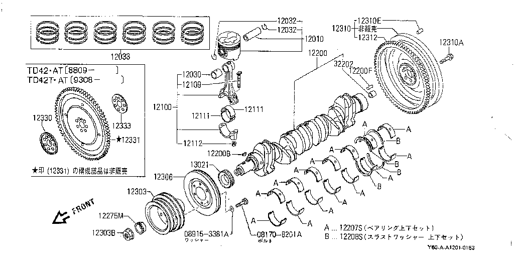 Piston, Crankshaft, Flywheel