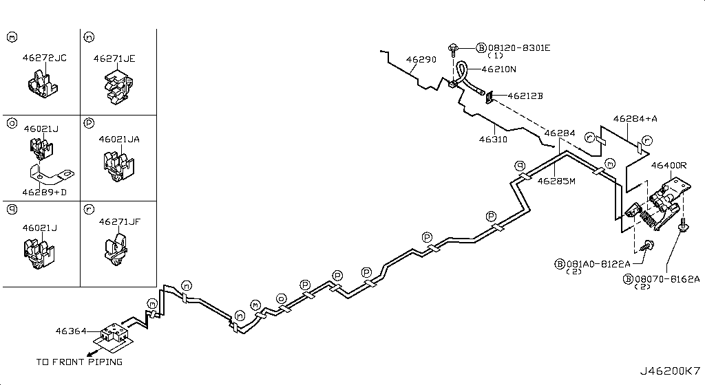 Tubería y control de frenos