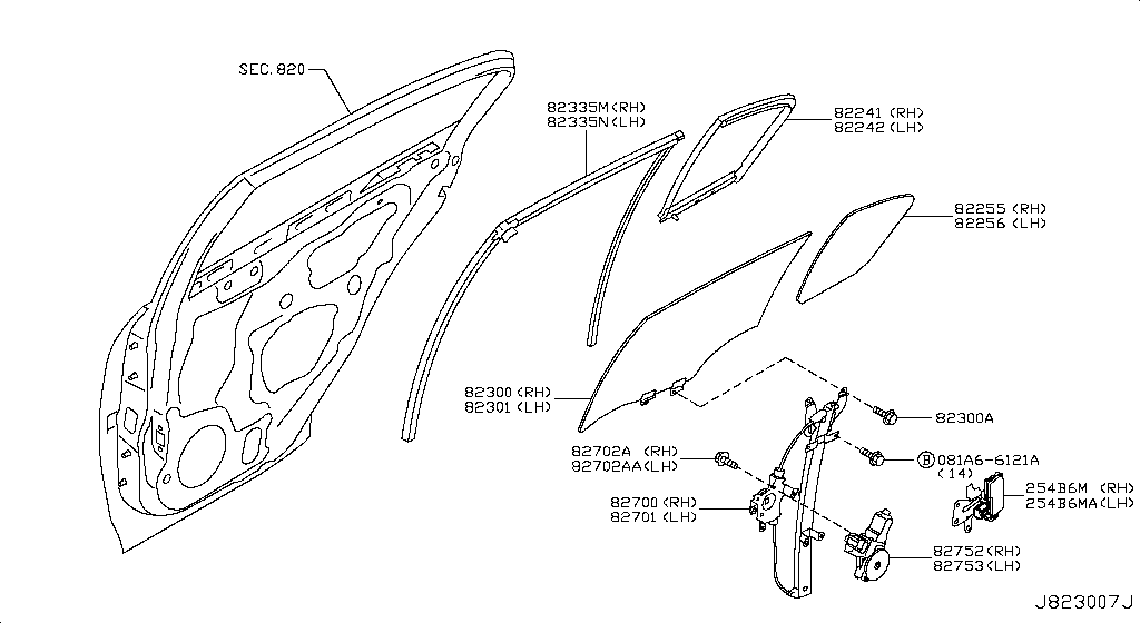 Rear Door Window & Regulator