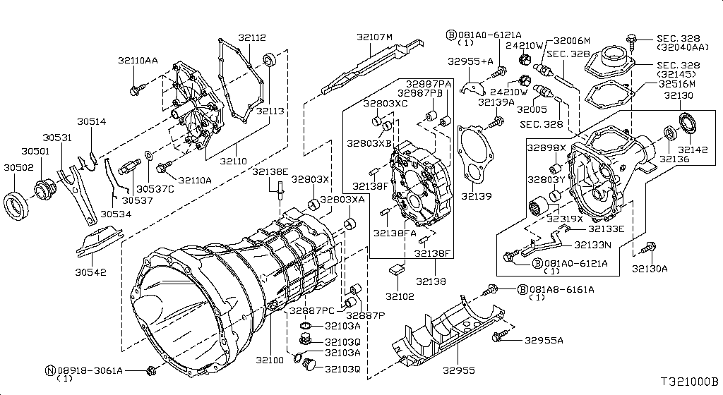 Transmission Case & Clutch Release