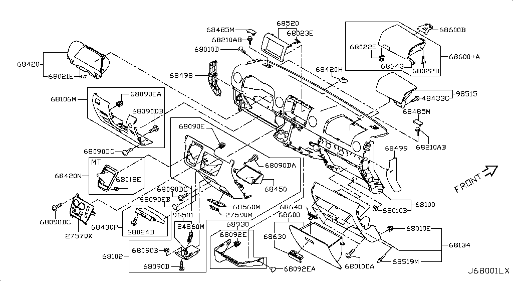 Instrument Panel, Pad & Cluster Lid