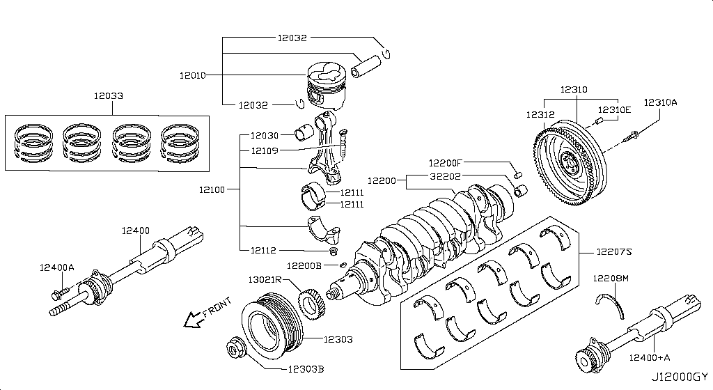 Piston, Crankshaft & Flywheel