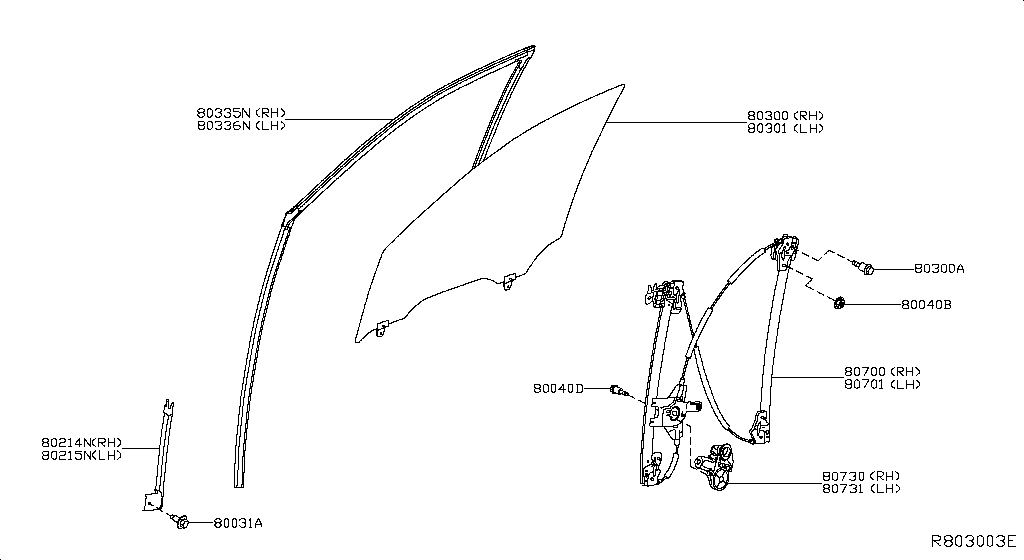 Front Door Window & Regulator