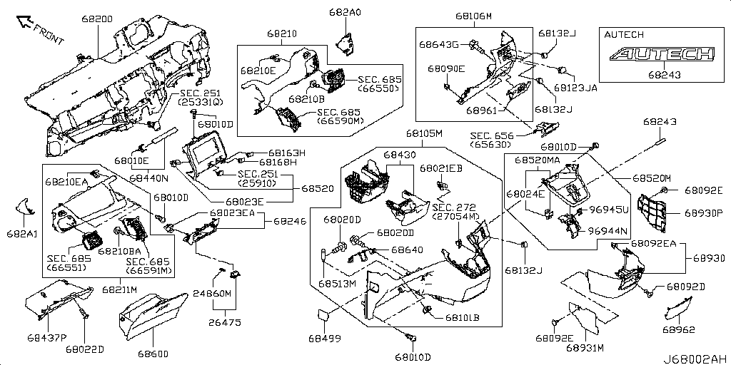 Instrument Panel, Pads & Cluster Trim