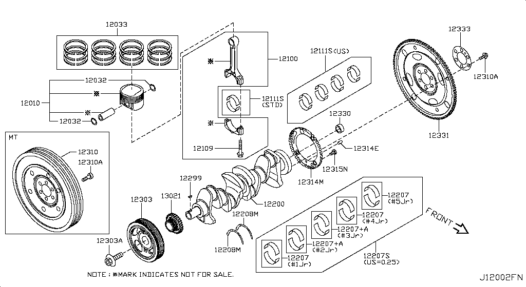 Piston, Crankshaft & Flywheel