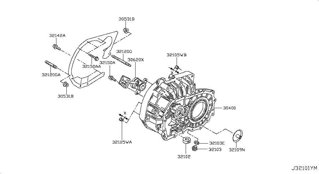 Transmission Case & Clutch Release