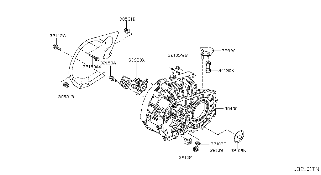 Transmission Case & Clutch Release