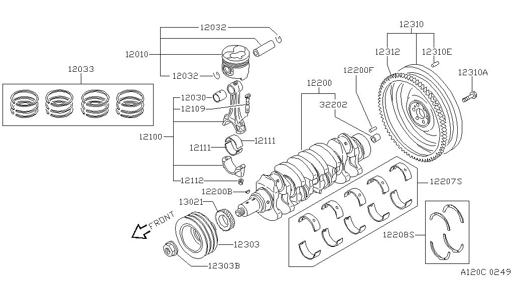 Piston, Crankshaft & Flywheel