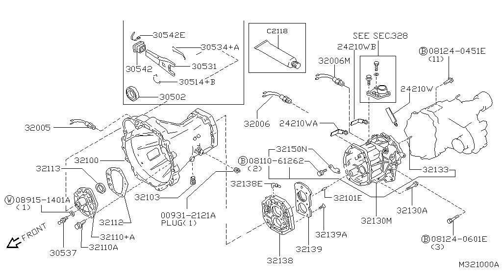 Transmission Case & Clutch Release