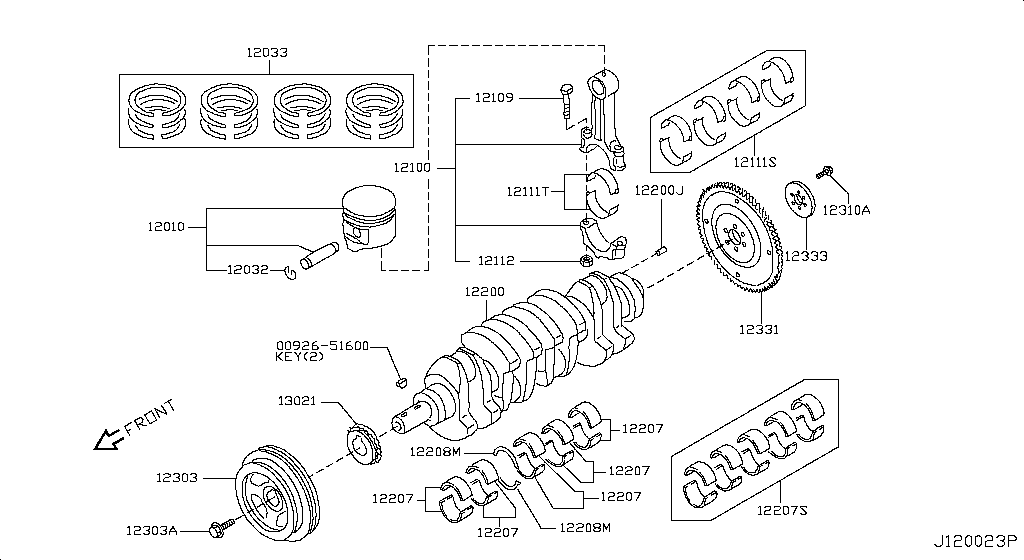 Piston, Crankshaft & Flywheel
