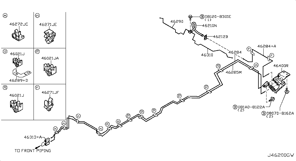 Tubería y control de frenos