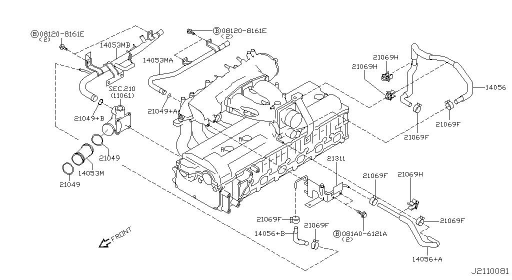 21022-VC20A Tube-Connector Nissan | YoshiParts