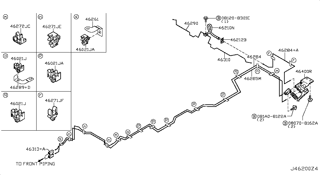 Tubería y control de frenos
