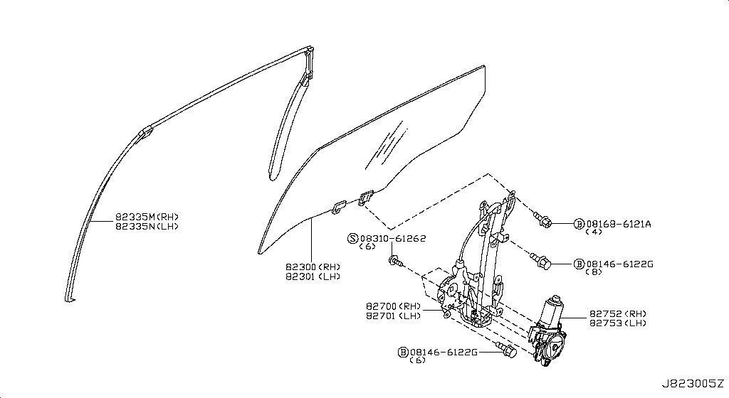 Rear Door Window & Regulator