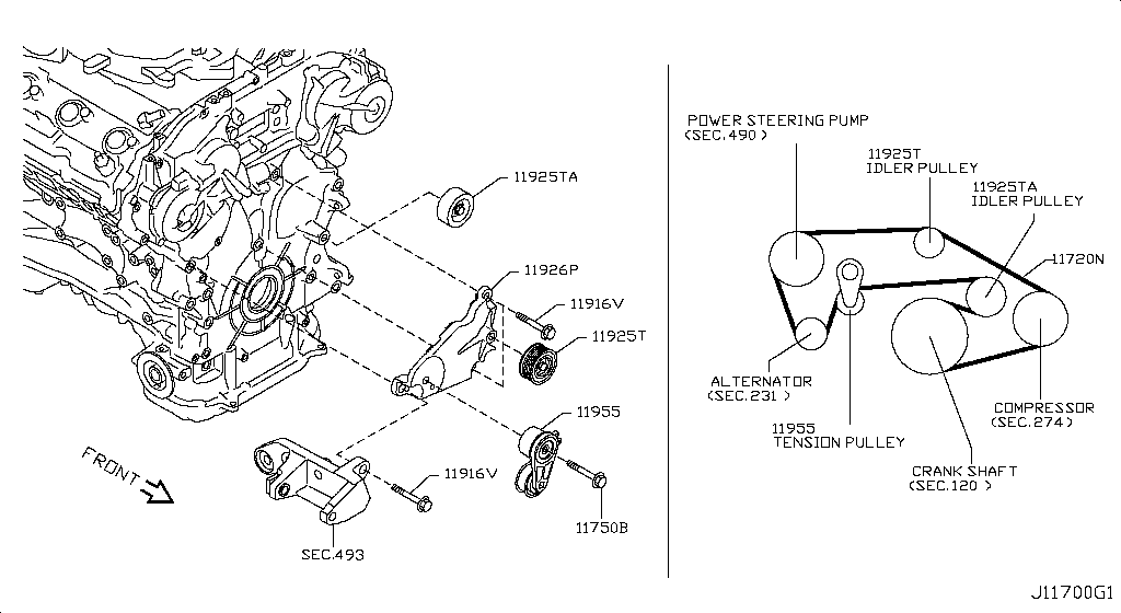 Fan Compressor Power Steering Belt