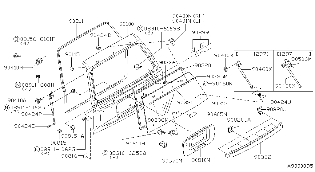 Panel de puerta trasera y accesorios