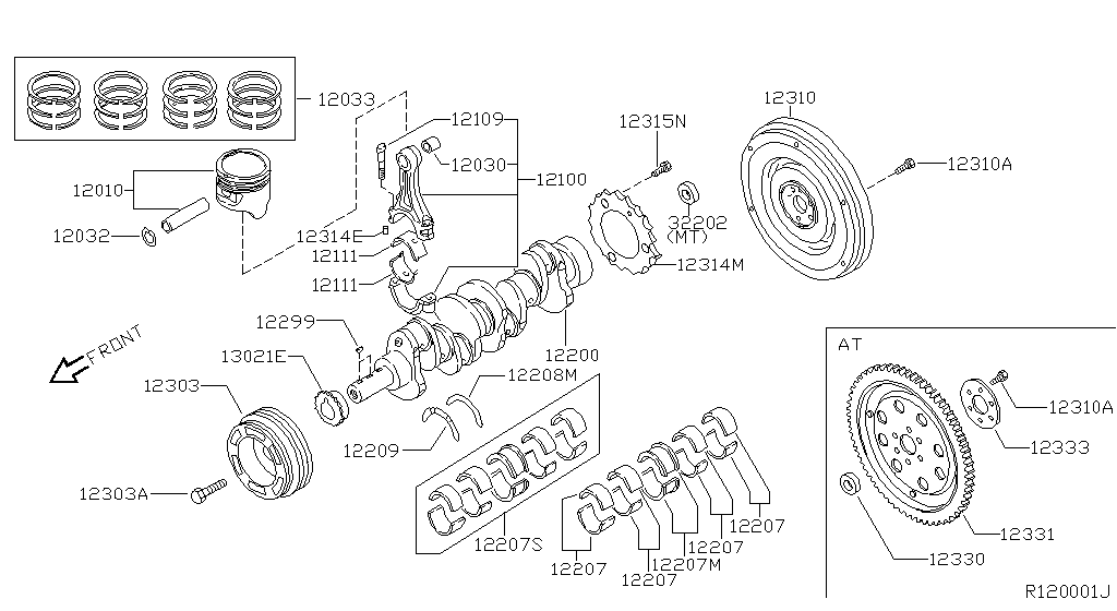 Piston, Crankshaft & Flywheel