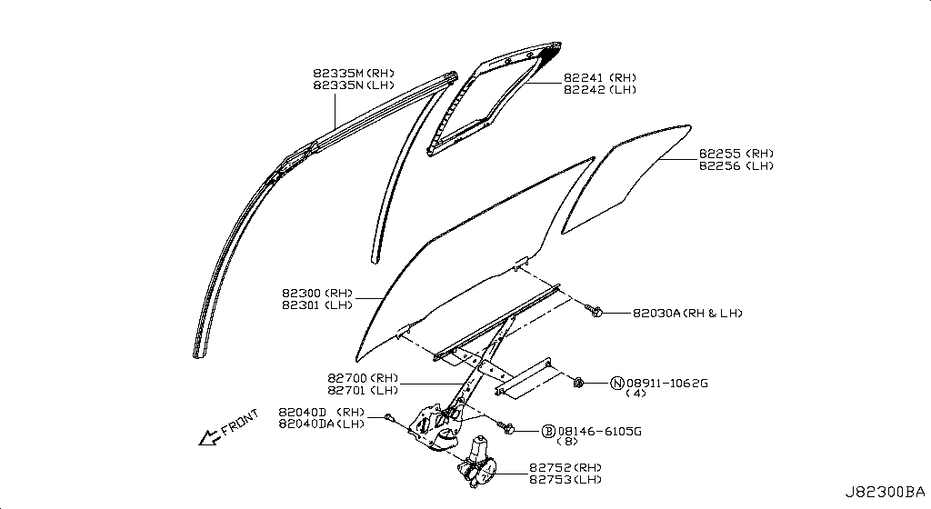 Rear Door Window & Regulator