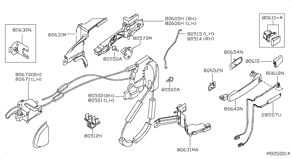 80640-EB33B Grip-Outside Ha Nissan | YoshiParts