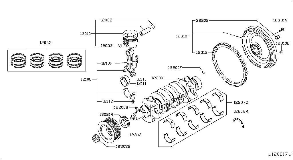 Piston, Crankshaft & Flywheel