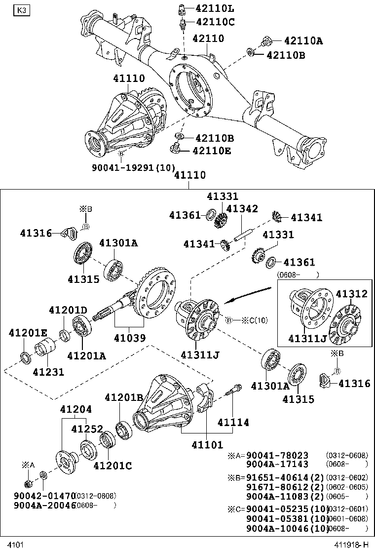 Rear Axle Housing Differential