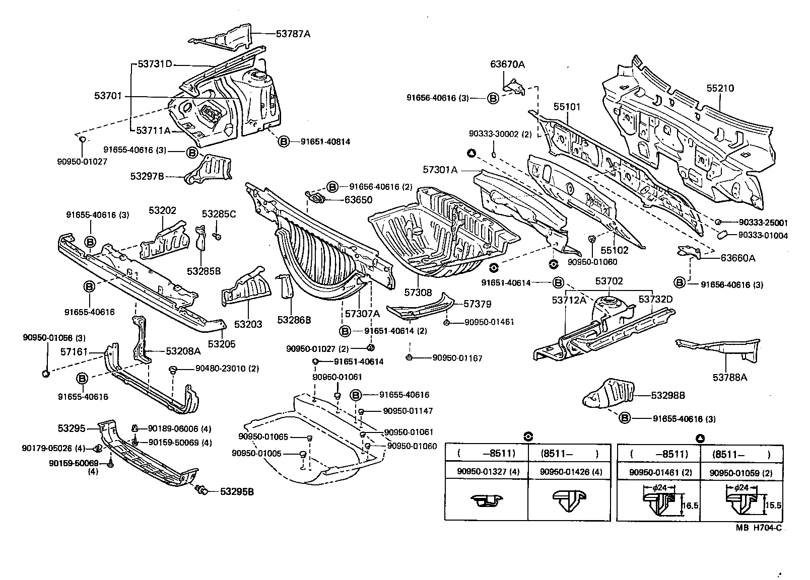 Front Fender Apron Dash Panel